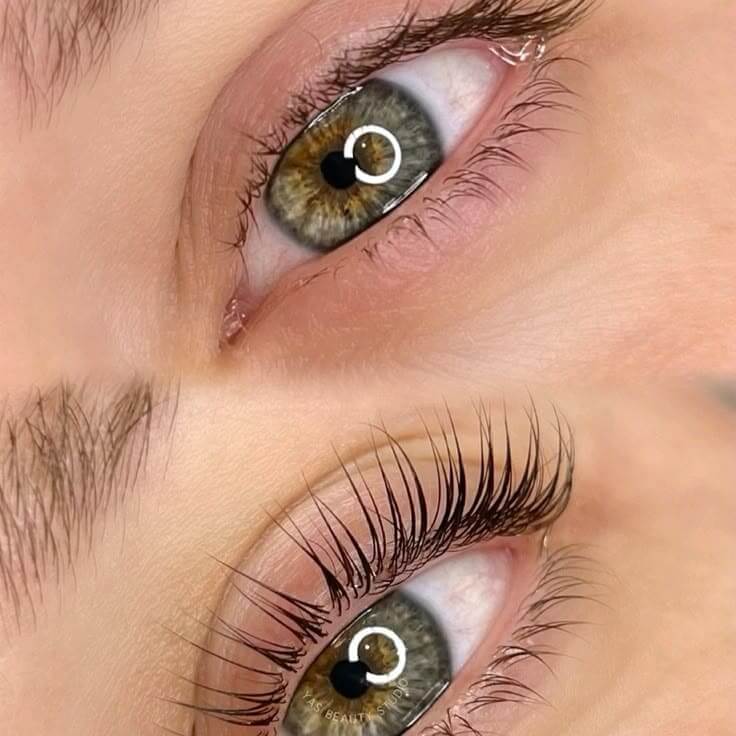 Rehaussement de cils XXL avec teinture noire et soin à la kératine – regard intense et naturel dans notre institut de beauté à Arras